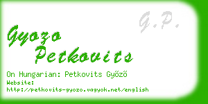 gyozo petkovits business card