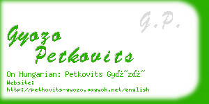 gyozo petkovits business card